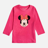 MINNIE JUNIOR PARADISE PINK COLOR GIRLS LONG SLEEVE T-SHIRT