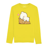 DIGITAL PRINTED MILK & MOCHA JUNIOR BLAZING YELLOW COLOR GIRLS LONG SLEEVE T.SHIRT