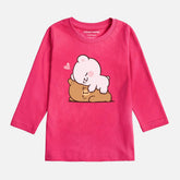 Digital Printed Milk & Mocha Junior Girls Long Sleeve T.Shirt