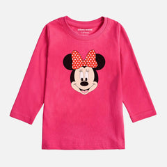 Digital Printed Minnie Junior Girls Long Sleeve T.Shirt