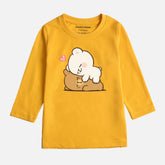 Digital Printed Milk & Mocha Junior Girls Long Sleeve T.Shirt