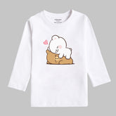DIGITAL PRINTED MILK & MOCHA JUNIOR SNOW-WHITE COLOR GIRLS LONG SLEEVE T.SHIRT