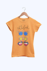 PRINTED CHIL FISH JUNIOR ORANGE GIRLS T.SHIRT