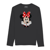 DIGITAL PRINTED MINNIE 2 JUNIOR JET BLACK COLOR GIRLS LONG SLEEVE T.SHIRT
