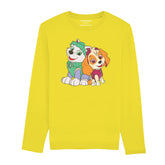 DIGITAL PRINTED PAW JUNIOR BLAZING YELLOW COLOR GIRLS LONG SLEEVE T.SHIRT