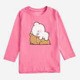 Digital Printed Milk & Mocha Junior Girls Long Sleeve T.Shirt