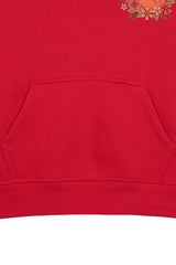 CUTE CAT RED GIRLS FLEECE HOODIE
