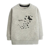 Junior Grey Header Color Girls Long Sleeve Sweat-Shirt