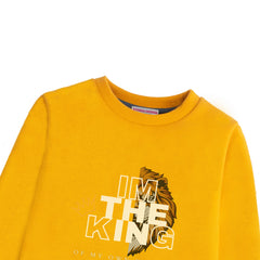 I'M KING PRINTED MUSTERED FLEECE SWEATSHIRT