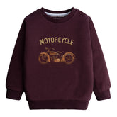 MOTORCYCLE JUNIOR MEHOON COLOR BOYS LONG SLEEVE SWEAT-SHIRT