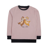 CHIP & DALE JUNIOR PINK HEADER COLOR GIRLS LONG SLEEVE SWEAT-SHIRT