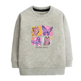 Digital Printed Junior Grey Header Color Girls Long Sleeve Sweat-Shirt