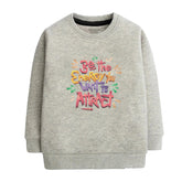 Digital Printed Junior Grey Header Color Girls Long Sleeve Sweat-Shirt