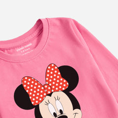 MINNIE JUNIOR COSMOS PINK COLOR GIRLS LONG SLEEVE T-SHIRT