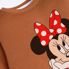 MINNIE LIGHT BROWN GIRLS LONG SLEEVE SWEAT-SHIRT