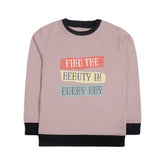 FIND THE BEAUTY JUNIOR PINK HEADER COLOR GIRLS LONG SLEEVE SWEAT-SHIRT