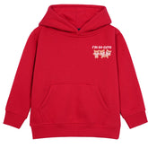 PRINTED I'M SO CUTE RED GIRLS FLEECE HOODIE