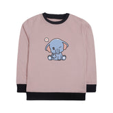 ELEPHANT JUNIOR PINK HEADER COLOR GIRLS LONG SLEEVE SWEAT-SHIRT