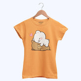 DIGITAL PRINTED MILK & MOCHA JUNIOR BLAZING ORANGE COLOR GIRLS T.SHIRT