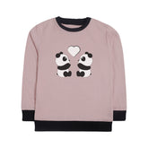 PANDA JUNIOR PINK HEADER COLOR GIRLS LONG SLEEVE SWEAT-SHIRT