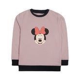 MINNIE JUNIOR PINK HEADER COLOR GIRLS LONG SLEEVE SWEAT-SHIRT