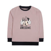 AWESOME JUNIOR PINK HEADER COLOR GIRLS LONG SLEEVE SWEAT-SHIRT