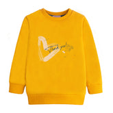 GIRLS ORANGE SHADE FLEECE SWEAT SHIRT HEART