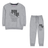 RUN ON THE WILD SIDE JUNIOR BOY GREY HEADER TRACK SUIT