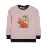 TOM & JERRY PINK GIRLS LONG SLEEVE SWEAT-SHIRT