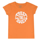 ORANGE PRINTED THE TRUST PROCESS GIRLS T.SHIRT