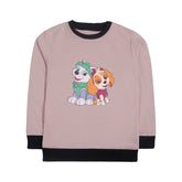 PAW JUNIOR PINK HEADER COLOR GIRLS LONG SLEEVE SWEAT-SHIRT
