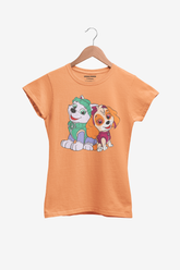 PAW JUNIOR ORANGE COLOR GIRLS T.SHIRT