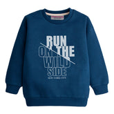 RUN ON THE WILD SIDE NAVY BOYS LONG SLEEVE SWEAT-SHIRT