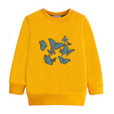 GIRLS ORANGE SHADE FLEECE SWEAT SHIRT BUTTERFLY