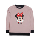 MINNIE 2 JUNIOR PINK HEADER COLOR GIRLS LONG SLEEVE SWEAT-SHIRT