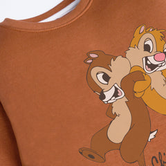 CHIP & DALE LIGHT BROWN GIRLS LONG SLEEVE SWEAT-SHIRT