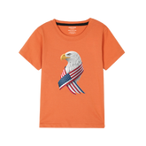 ORANGE GRAPHICS AMERCIAN FLAG T-SHIRT
