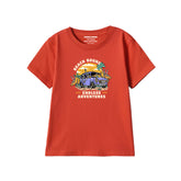 DIGITAL BEACH BOUND PRINTED RED JUNIOR BOYS T.SHIRT