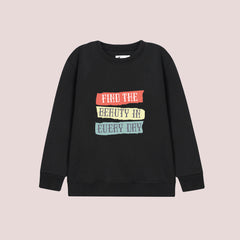 FIND BEAUTY BLACK COLOR Girls Long Sleeve Sweat-Shirt