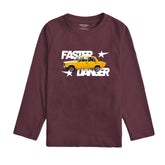 FASTER RACER BURGUNDY BOYS LONG SLEEVE T.SHIRT