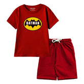 BATMAN BOYS SHORT SLEEVE MEHROON T.SHIRT & SHORTS (SF-29302)