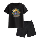 BEACH BOUND BOYS SHORT SLEEVE BLACK T.SHIRT & SHORTS (SF-27803)