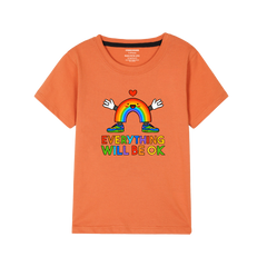 RAINBOW PRINTED ORANGE BOYS T.SHIRT