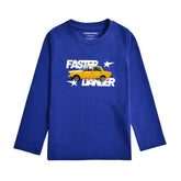 FASTER DANGER NAVY PEONY COLOR BOYS LONG SLEEVE T.SHIRT