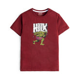 DIGITAL PRINTED HULK JUNIOR MEHROON COLOR BOYS T.SHIRT
