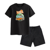 HELLO SUN SHINE BOYS SHORT SLEEVE BLACK T.SHIRT & SHORTS