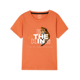 I AM KING PRINTED ORANGE BOYS T.SHIRT