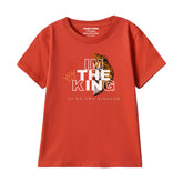 I'M THE KING BOYS SHORT SLEEVE RED T.SHIRT & FOOTBALL PRINTED SHORTS