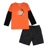 I'M THE KING BOYS LONG SLEEVE T.SHIRT & SHORTS (SF-25708)
