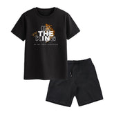 I'M THE KING BOYS SHORT SLEEVE BLACK T.SHIRT & SHORTS